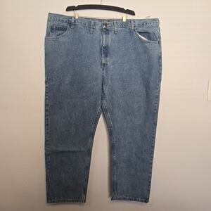 Wrangler Men's Light Blue Relaxed Jeans 46×30
